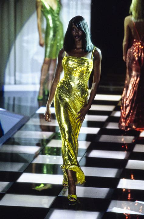 versace gold dress runway|Versace runway looks.